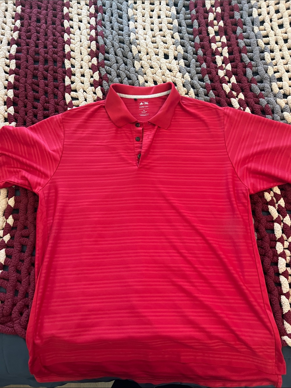 Men's Adidas Red Polo Shirt - Performance Short Sleeve